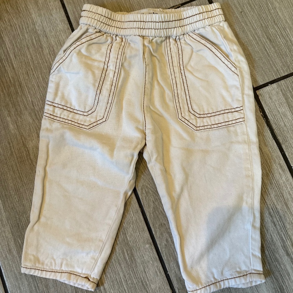 Zara Baby Boys Pants 9-12 Months Cream Trousers